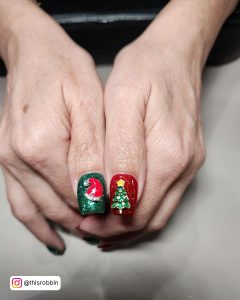 Red And Green Nail Art Designs
