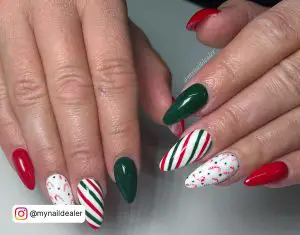 Red And Green Nail Tips