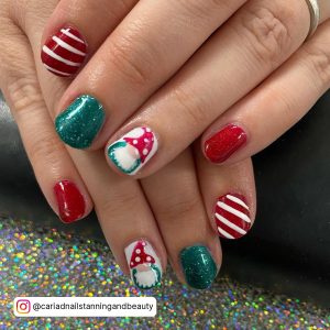 Red And Green Nails Designs
