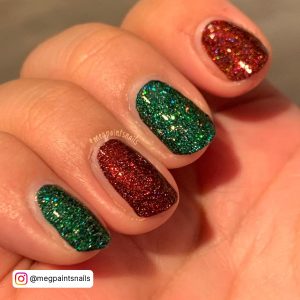 Red And Green Plaid Nails