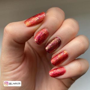 Red And Orange Fall Nails