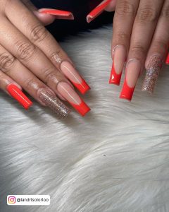 Red And Orange Nail Designs