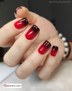 Red And Pink Ombre Nails