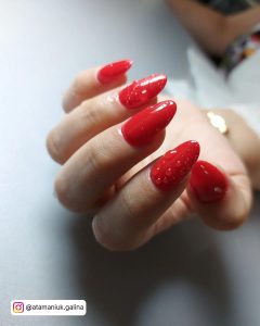 Red And Silver Gel Nails