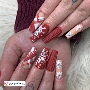 Red And White Christmas Nail Designs
