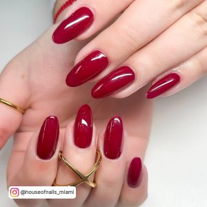 Red And White Gel Nails