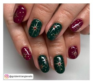 Red Black And Green Nails
