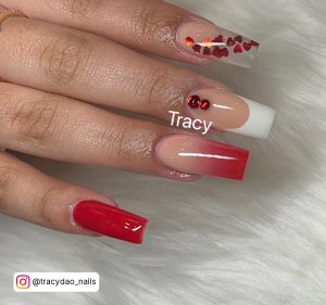 Red Black Ombre Nails