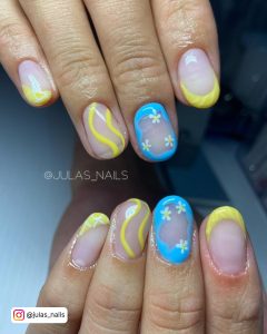 Red Blue And Yellow Nails