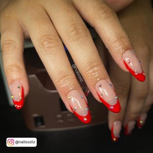 Red Christmas Almond Nails