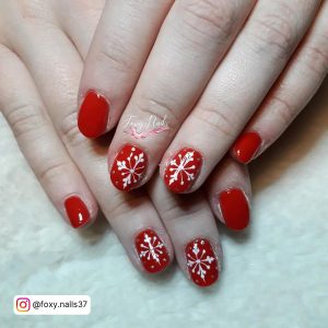 Red Christmas Nails Short