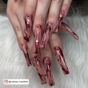 Red Chrome Gel Nails