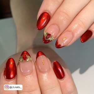 Red Chrome Ombre Nails
