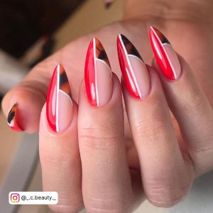 Red Designed Nails