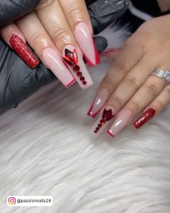 Red Diamond Nail Designs