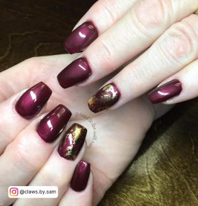 Red Fall Colors Nails
