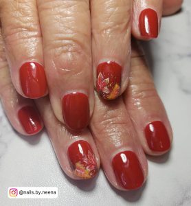 Red Fall Gel Nails
