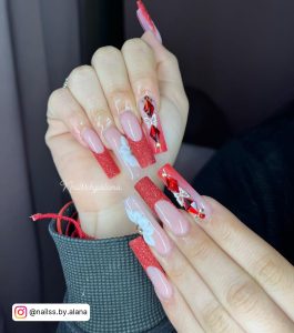 Red Glitter Ombre Nails