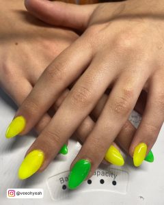 Red Green And Yellow Nails