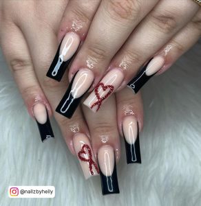 Red Heart Acrylic Nails