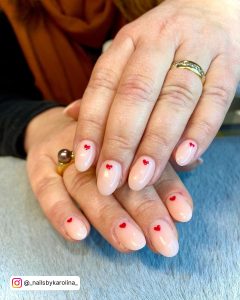 Red Heart Almond Nails
