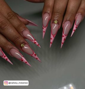 Red Heart Tip Nails