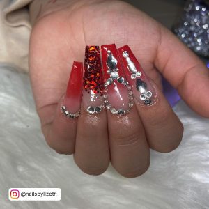 Red Long Nails Design