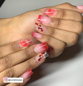 Red Marble Nail Designs