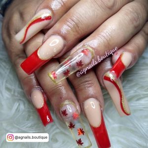 Red Nail Designs For Fall