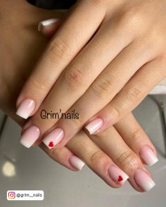 Red Nail White Heart