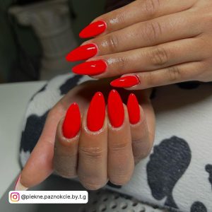 Red Nails Almond Shape