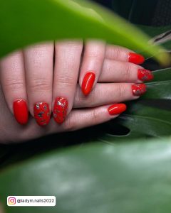 Red Nails Simple Design