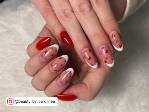 Red Nails With A Heart