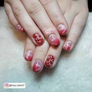 Red Ombre Acrylic Nails