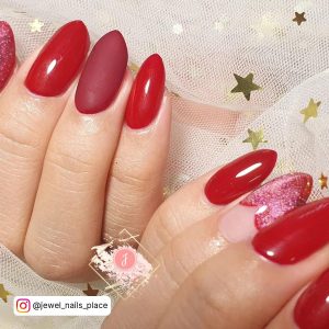 Red Ombre Glitter Nails