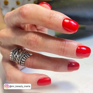 Red Ombre Nails Square