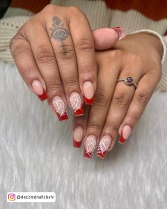 Red Orange Color Nails
