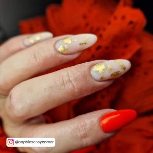 Red Orange Shellac Nails