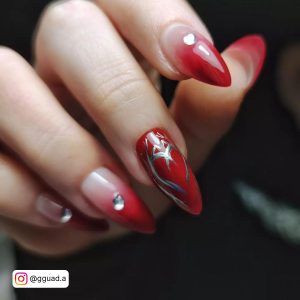 Red Oval Nails