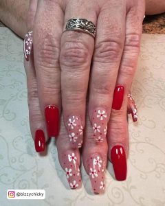 Red Shellac Nails In Summer