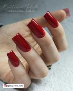 Red Tapered Square Nails