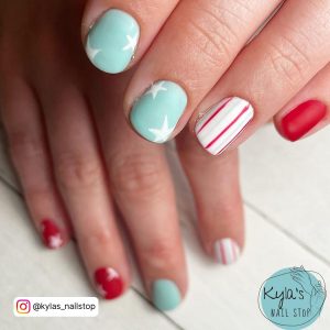 Red White And Blue Nails Easy With Stars And Lines