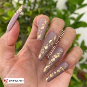 Rose Gold Nails Coffin