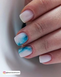 Royal Blue Marble Nails