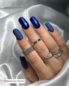 Royal Blue Nail Designs Short