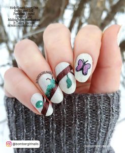 Short Acrylic Nails Butterfly