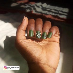 Short Army Green Nails