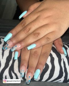 Short Butterfly Nails Blue