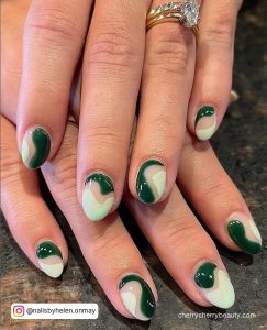Short Green Acrylic Nails
