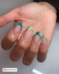 Short Green Almond Nails